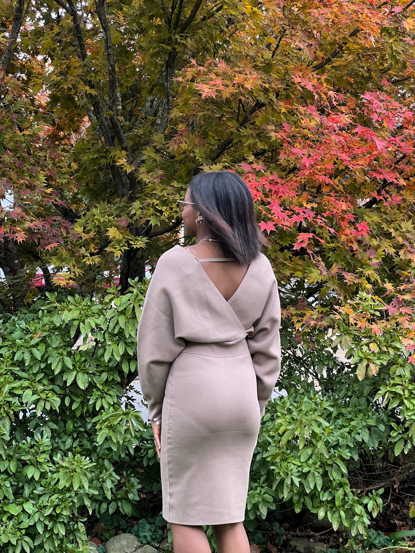 Knit wrap dress