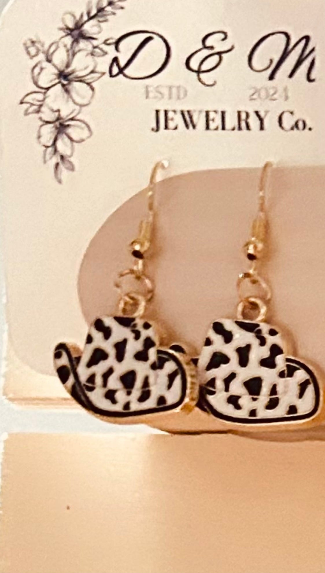 Cow print earrings