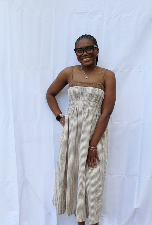 Gingham Midi Dress
